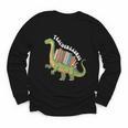 Teachersaurus Dinosaur Teachers Dino Reading Book Librarian Youth Long Sleeve Tee