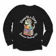 Unearth a Story Summer Reading 2026 Book Lover Dino Fun Youth Long Sleeve Tee