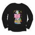 Unicorn Read Reading Book Librarian America Girls Women Youth Long Sleeve Tee