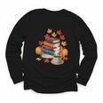 Vintage Books Tea Lovers Fall Autumn Leaves And Pumpkins Youth Long Sleeve Tee