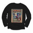 Vintage Style Read Books Lift Weights Fight Fascists Retro Youth Long Sleeve Tee Vintage Style Read Books Lift Weights Fight Fascists Retro Youth Long Sleeve Tee