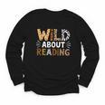 Wild About Reading Animal Bookworm Library Book Lover Reader Youth Long Sleeve Tee