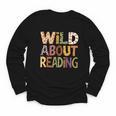 Wild About Reading Book Animal Children's Book Lover Teacher Youth Long Sleeve Tee