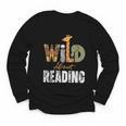 Wild About Reading Books Animal Theme Bookworm Library Day Youth Long Sleeve Tee