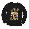 Wild About Reading Reading Books And Bookworm Library Day Youth Long Sleeve Tee