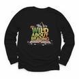 Wild About Reading Books Lovers Novelty Bookworm Library Day Youth Long Sleeve Tee