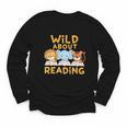 Wild About Reading Cute Animal Book Lover Kids Youth Long Sleeve Tee