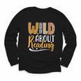 Wild About Reading Lover Bookworm Library Teacher Zoo Animal Youth Long Sleeve Tee