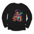 Woman Reading Book Lover Geometric Girl Afro History Youth Long Sleeve Tee