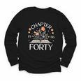 Women's 1986 Chapter Forty 40th Birthday Wildflower Book 40 Year Old Youth Long Sleeve Tee