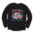 Women's Books Fireworks And Freedom Independence Day Book Lover Youth Long Sleeve Tee