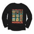 Women's DCC Many Faces Of Mordecai Grid Gamer Series Book Youth Long Sleeve Tee Women's DCC Many Faces Of Mordecai Grid Gamer Series Book Youth Long Sleeve Tee