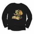 Women's Dragon Bookworm Reading Book Graphic Youth Long Sleeve Tee Women's Dragon Bookworm Reading Book Graphic Youth Long Sleeve Tee