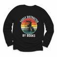 Women's Easily Distracted By Books Youth Long Sleeve Tee Women's Easily Distracted By Books Youth Long Sleeve Tee