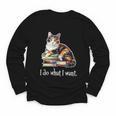 Womens Girls Books I Do What I Want Calico Cat Lover Youth Long Sleeve Tee