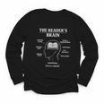 Women's The Reader’s Brain Book Lover Reading Diagram Graphic Youth Long Sleeve Tee