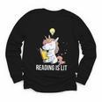 Women's Reading Is Lit Unicorn Library English Teacher Book Lover Youth Long Sleeve Tee Women's Reading Is Lit Unicorn Library English Teacher Book Lover Youth Long Sleeve Tee