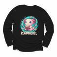 Women's Readsolotl Kawaii Axolotl Reading Book Lover Youth Long Sleeve Tee