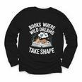 Women's Wild Dreams Reading Giraffe Book Reader Zoo Animals Kids Youth Long Sleeve Tee