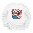 Adorable Book Lover Axolotl With Reading Glasses Cute Youth Long Sleeve Tee Adorable Book Lover Axolotl With Reading Glasses Cute Youth Long Sleeve Tee