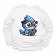 Adorable Book Lover Blue Jay With Reading Glasses Cute Raglan Baseball Tee Youth Long Sleeve Tee