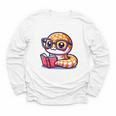 Adorable Book Lover Rattlesnake With Reading Glasses Cute Youth Long Sleeve Tee