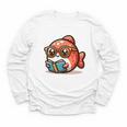 Adorable Book Lover Salmon With Reading Glasses Cute Youth Long Sleeve Tee Adorable Book Lover Salmon With Reading Glasses Cute Youth Long Sleeve Tee