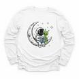 Astronaut Reading Book To Alien Moon Space Astronomy Youth Long Sleeve Tee