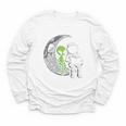 Astronaut Reading Book To Alien Moon Space Women Kids Men Premium Tri-Blend Youth Long Sleeve Tee