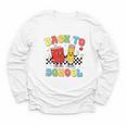 Back To School Checkered Book Pencil Groovy Teacher Student Youth Long Sleeve Tee