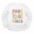 Book Fair Vibes Groovy Retro School Reading Nostalgic Youth Long Sleeve Tee