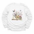 Book Flowers And Butterfly Beautiful Reading Reader Graphic Youth Long Sleeve Tee