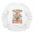 Book Lover Reading Bookish Floral Reading Powers Imagination Youth Long Sleeve Tee