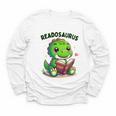 Book Lover Reading Dinosaur Readosaurus Library Youth Long Sleeve Tee