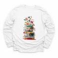 Book Stack With Flowers Reading Lover Bookish Youth Long Sleeve Tee