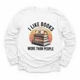 I Like Books More Than People Glasses Youth Long Sleeve Tee