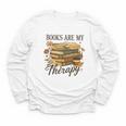 Books Are My Therapy Vintage Book Lover Daisy Art Youth Long Sleeve Tee
