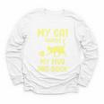 My Cat Guards My Mug And Book Humor Cats Premium Tri-Blend Youth Long Sleeve Tee
