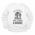 Cats Plants And Books Shirt Plant Lover Gardening Youth Long Sleeve Tee