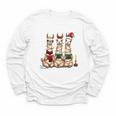 Christmas Three Llamas Reading Reading Books Llama Lover Youth Long Sleeve Tee