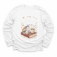 Coffee Cats & Books Cute Cat Book Lover Reading Youth Long Sleeve Tee