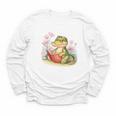 Crocodile Reading Book Watercolor Flowers Kids Youth Long Sleeve Tee Crocodile Reading Book Watercolor Flowers Kids Youth Long Sleeve Tee