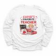 Cupid's Favorite Math Teacher Valentine Reading Book Women Youth Long Sleeve Tee