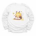 Cute Bee Reading Book Teacher Student Reader Graphic For Men Women Kids Youth Long Sleeve Tee