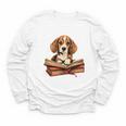 Cute Dog Beagle Reading Book Youth Long Sleeve Tee