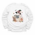 Cute Ghost Reading Book Librarian Book Lover Youth Long Sleeve Tee