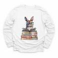 Cute Reading Bunny With Glasses Books Bookworm Reader Book Premium Tri-Blend Youth Long Sleeve Tee