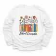 Cute Wildflower Book School Counseling Life School Counselor Youth Long Sleeve Tee