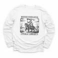 Defend Your Local Public Library Cat Knight Book Lover Youth Long Sleeve Tee Defend Your Local Public Library Cat Knight Book Lover Youth Long Sleeve Tee