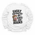 Easily Distracted By Cats And Books Lovers Reading Youth Long Sleeve Tee Easily Distracted By Cats And Books Lovers Reading Youth Long Sleeve Tee